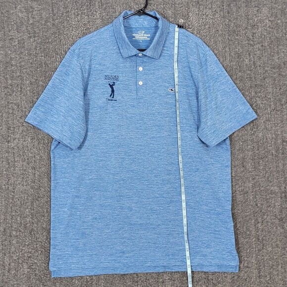 Vineyard Vines Performance Golf Polo Shirt Mens Large Heather Blue Short Sleeve - Picture 3 of 13